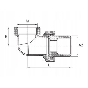 ŚRUBUNEK KĄTOWY MOSIĘŻNY 3/4' NA SZLIF b.u.