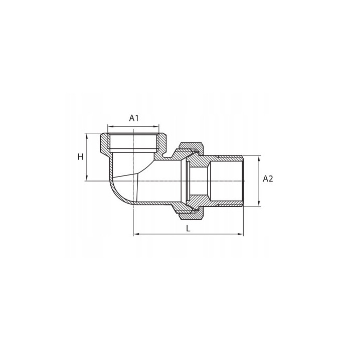 ŚRUBUNEK KĄTOWY MOSIĘŻNY 3/4' NA SZLIF b.u.