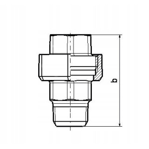 DWUZŁACZKA PŁASKA WZ , ŚRUBUNEK PROSTY CZARNA 1/2