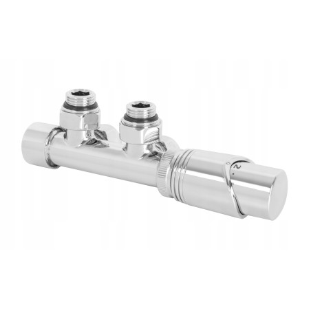 ZAWÓR ZESPOLONY GRZEJNIKOWY CHROM KĄTOWY PREMIUM
