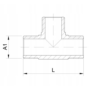 Trójnik Trojak mosiężny 1/2 cala DN15 WZ