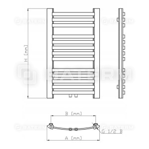 Grzejnik łazienkowy GR3 drabinka 570x1000 antracyt