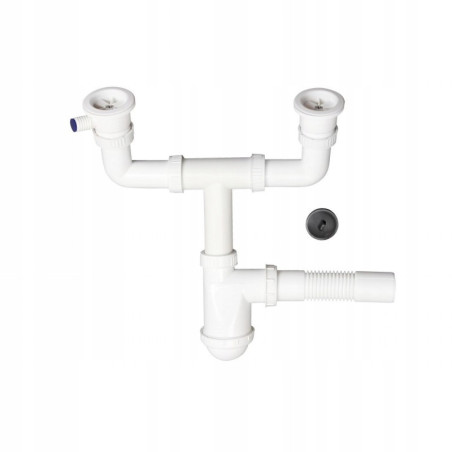 Syfon Zlewozmywakowy Hydroland Podwójny Pralka