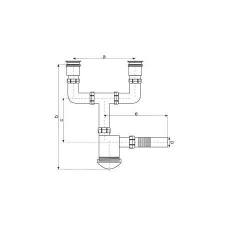 Syfon Zlewozmywakowy Hydroland Podwójny Pralka
