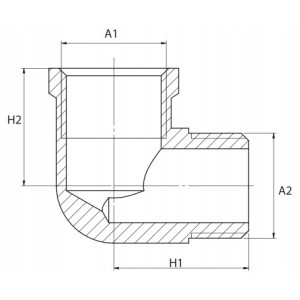 Kolano kolanko mosiężne 2 cale WZ DN50 nyplowe