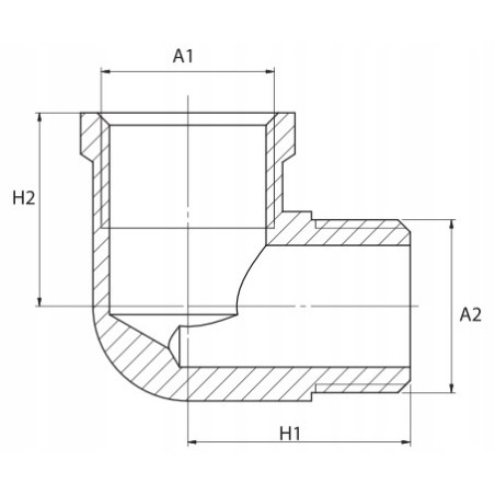 Kolano kolanko mosiężne 2 cale WZ DN50 nyplowe
