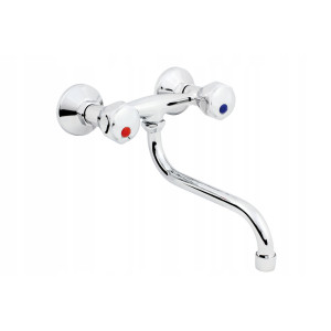 HYDROLAND BATERIA KUCHENNA STANDARD ŚCIENNA ZLEWOZMYWAKOWA CHROM dwuuchwyt