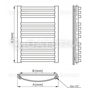 Grzejnik Łazienkowy GR2 750 x 470 mm 367 W BIAŁY