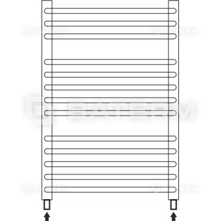 Grzejnik Łazienkowy GR2 750 x 470 mm 367 W BIAŁY