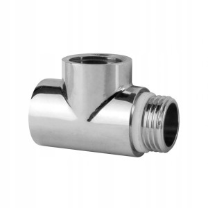 Trójnik chrom do grzałki grzejnika łazienkowego