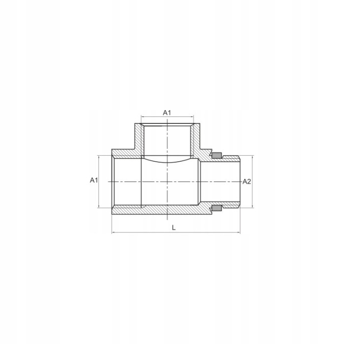 Trójnik chrom do grzałki grzejnika łazienkowego