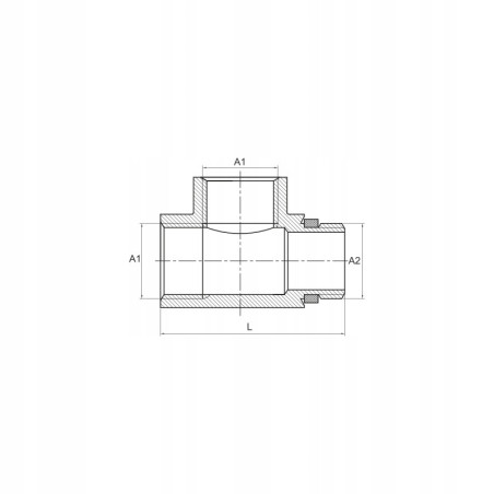 Trójnik chrom do grzałki grzejnika łazienkowego