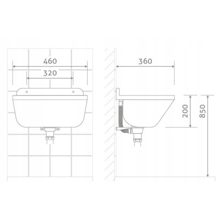 KOMORA GOSPODARCZA 46x36 JASNY GRANIT Z SYFONEM