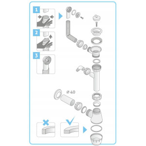 KOMORA GOSPODARCZA 46x36 JASNY GRANIT Z SYFONEM