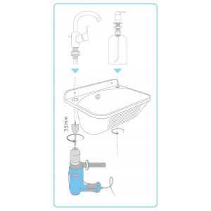 KOMORA GOSPODARCZA 46x36 JASNY GRANIT Z SYFONEM