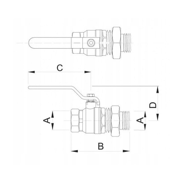 ZAWÓR KUREK KULOWY TYTAN 1 cal DN25 ze śrubunkiem śrubunek