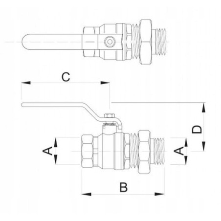 ZAWÓR KUREK KULOWY TYTAN 1/2 cala DN15 śrubunek
