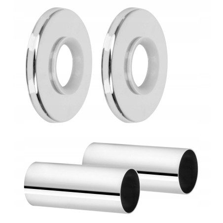 ZESTAW MASKUJĄCY ROZETY POJEDYŃCZE Z TULEJAMI CHROM MASKOWNICE DIAMOND