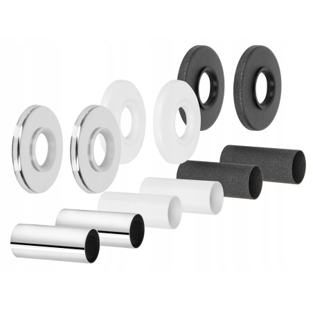 ZESTAW MASKUJĄCY ROZETY POJEDYŃCZE Z TULEJAMI CHROM MASKOWNICE DIAMOND