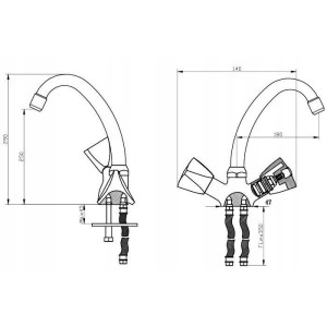 BATERIA ZLEWOZMYWAKOWA STOJĄCA EXCLUSIVE DIAMOND