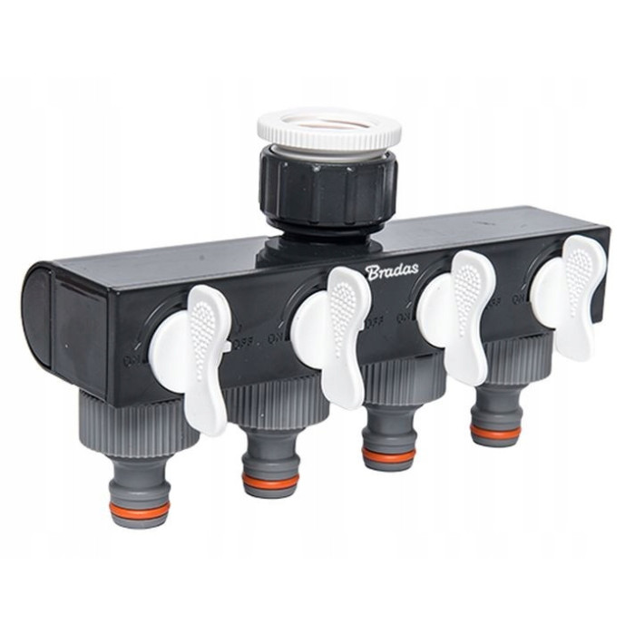 BRADAS ROZDZIELACZ 4-DROŻNY Z ZAWORAMI DO WĘŻA DO NADAWNIANIA