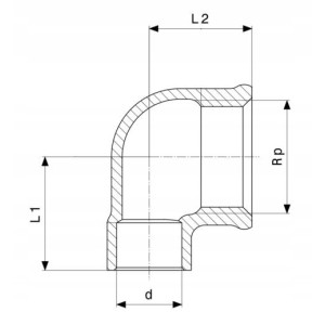Kolano do lutowania miedź fi 15 x1/2 cala GW VIEGA
