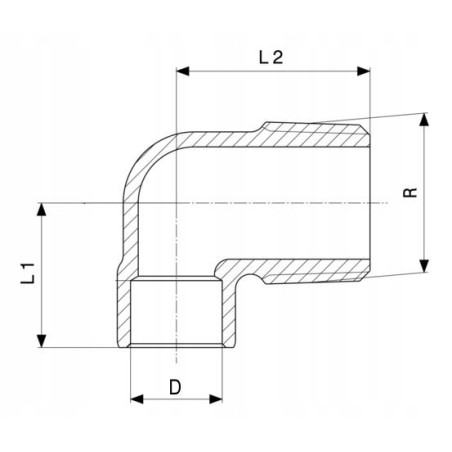 Kolano do lutowania miedź fi 18 x1/2 cala GZ VIEGA