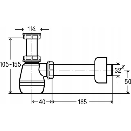 SYFON PÓŁSYFON UMYWALKOWY BIDET VIEGA NISKI 703288