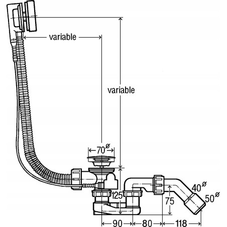 SYFON WANNOWY VIEGA SIMPLEX 495121 DO WANNY