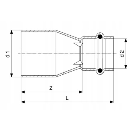 PROFIPRESS MUFA LUT ZACISK REDUKCYJNA 18 x 15 GAZ