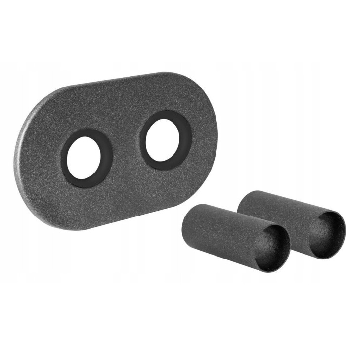 ZESTAW MASKUJĄCY ROZETA PODWÓJNA Z TULEJAMI ANTRACYT MASKOWNICA