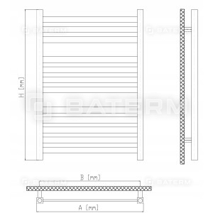 Grzejnik Łazienkowy 530 x 1350 mm 618W 23 żeberka