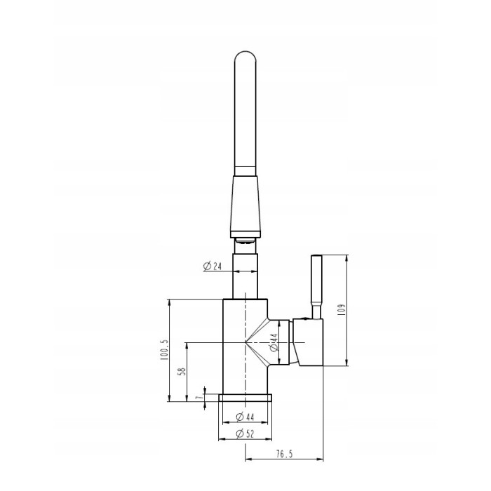 BATERIA ZLEWOZMYWAKOWA BATERM BIAŁA WYGINANA
