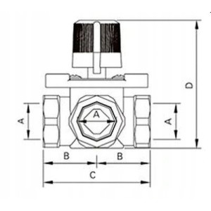 ZAWÓR REGULACYJNY 3 DROGOWY MIESZAJĄCY 1 CAL