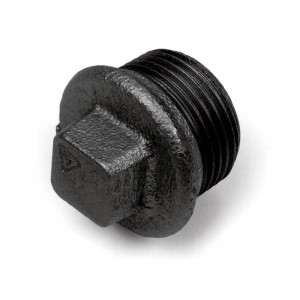 KOREK Z OBRZEŻEM czarny 5/4 cala DN32 KSZTAŁTKA CZARNA