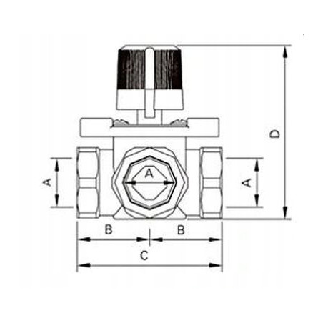 ZAWÓR REGULACYJNY 4 DROGOWY MIESZAJĄCY 5/4 CALA