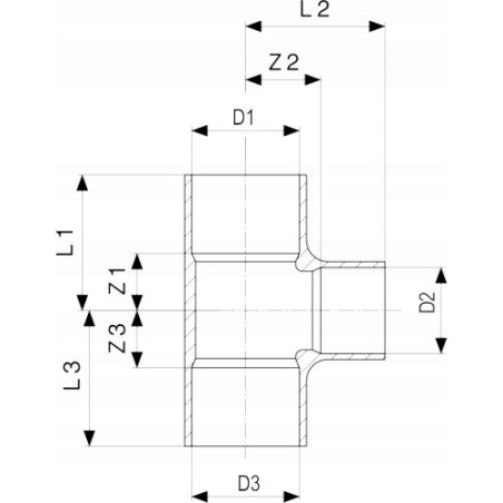 Trojak Trójnik miedziany fi 35 mm VIEGA