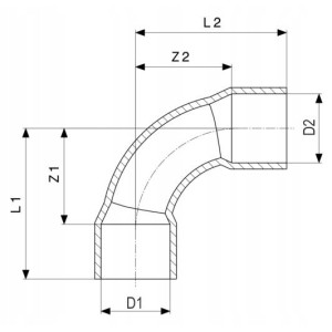 Kolano miedziane fi 35 mm dwukielichowe VIEGA