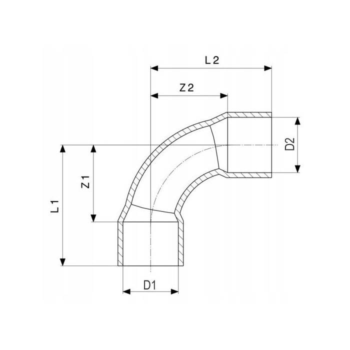 Kolano miedziane fi 35 mm dwukielichowe VIEGA