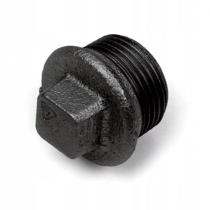 KOREK Z OBRZEŻEM czarny 1 cal DN25 KSZTAŁTKA CZARNA