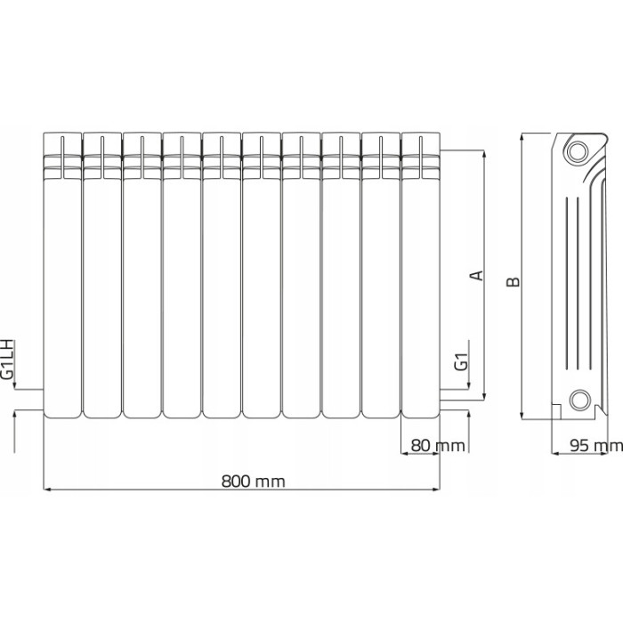 GRZEJNIK ALUMINIOWY WULKAN 500 ITALY DIAMOND 1700W