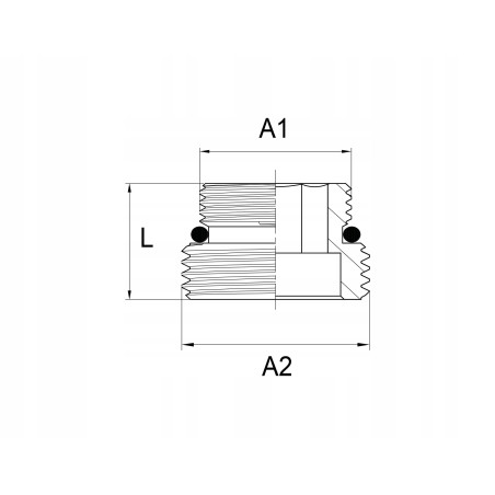 Nypel mosiężny redukcyjny 3/4 cala x 1/2 do modułu