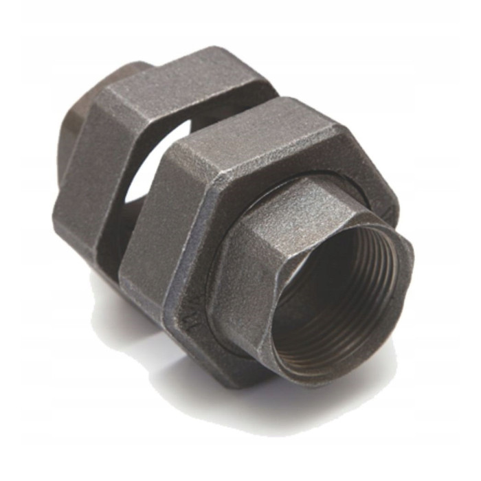 DWA PÓŁŚRUBUNKI DO POMPY CZARNA ZŁĄCZKA ŻELIWNA CZARNA 1.1/2-1