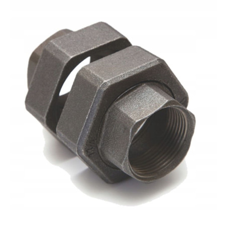 DWA PÓŁŚRUBUNKI DO POMPY CZARNA ZŁĄCZKA ŻELIWNA CZARNA 1.1/2-1