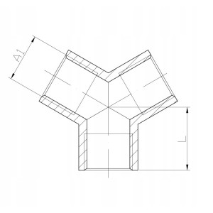 Trójnik Trojak mosiężny Y 1/2 cala GWGWGW