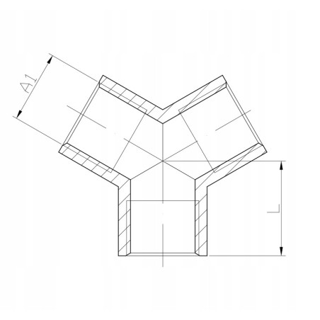 Trójnik Trojak mosiężny Y 1/2 cala GWGWGW