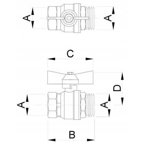 ZAWÓR KULOWY 3/4 cala DN20 WZ PN25 MOTYLEK DŁAWIK