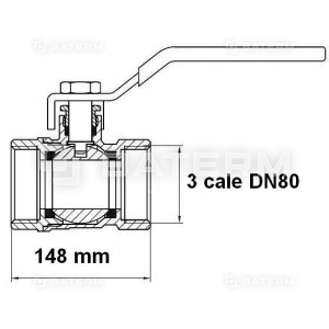 Zawór kurek kulowy 3 cale DN80 Rączka WW