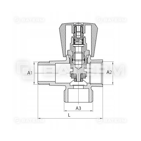 ZAWÓR ZAPOROWY ,KĄTOWY 3 DROGOWY 1/2×1/2×3/4