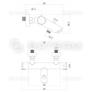 Bateria WANNOWA termostat DIAMOND BARBADOS MODERN